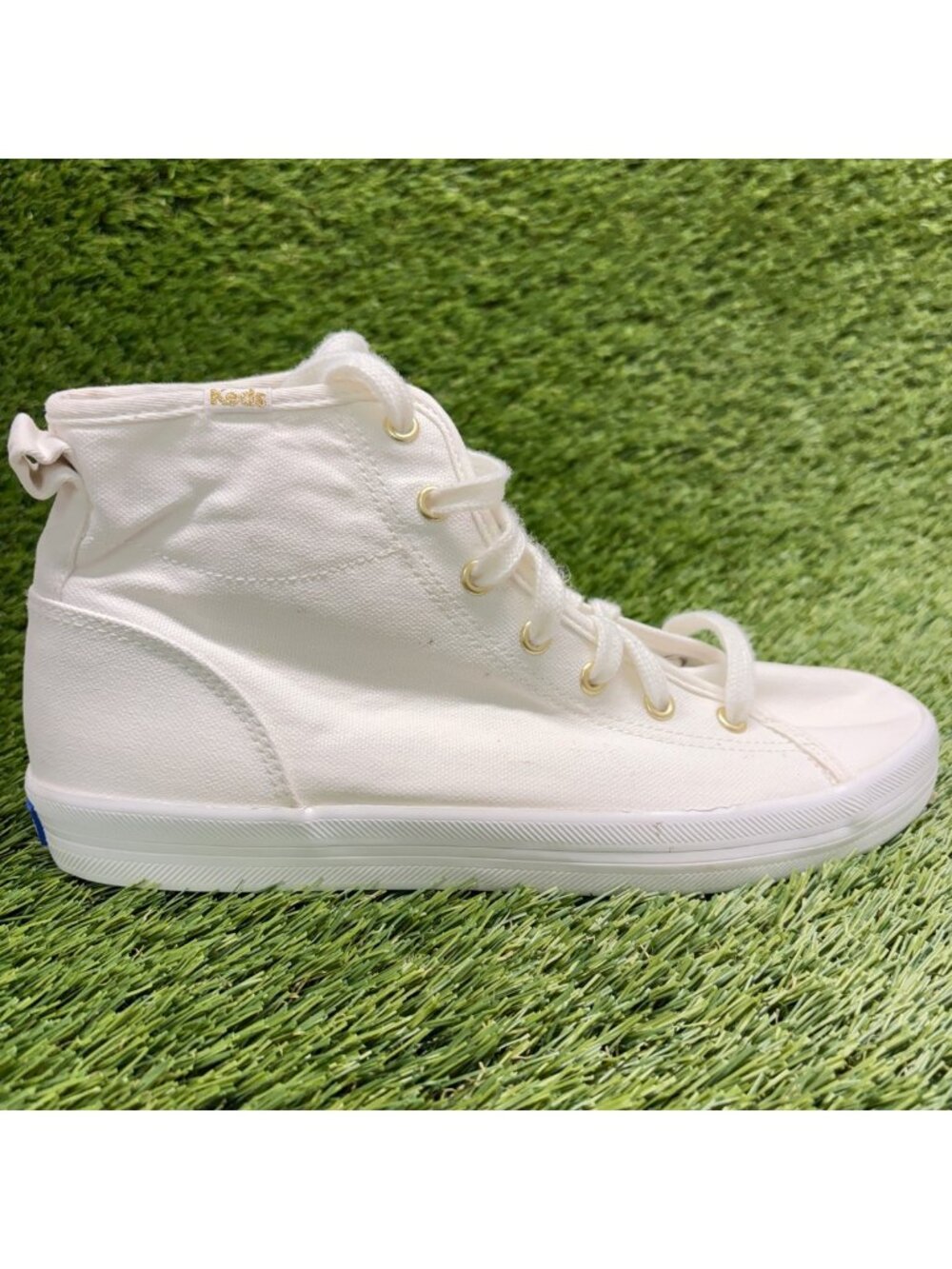 Keds Kickstart Hi Canvas Womens Size 7.5 White Athletic Lifestyle Shoes Sneakers